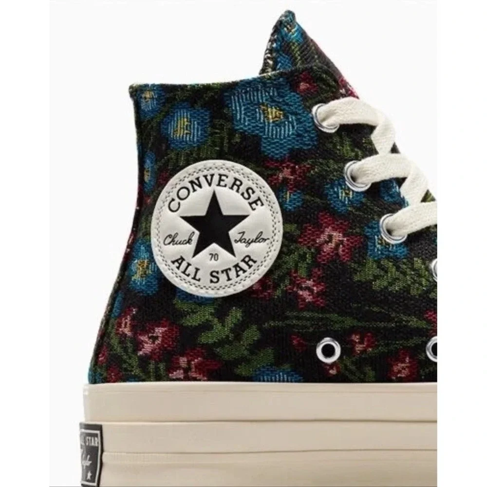 Women Converse Chuck Taylor‎ 70 Floral Tapestry  Shoes Black White Green A11990C